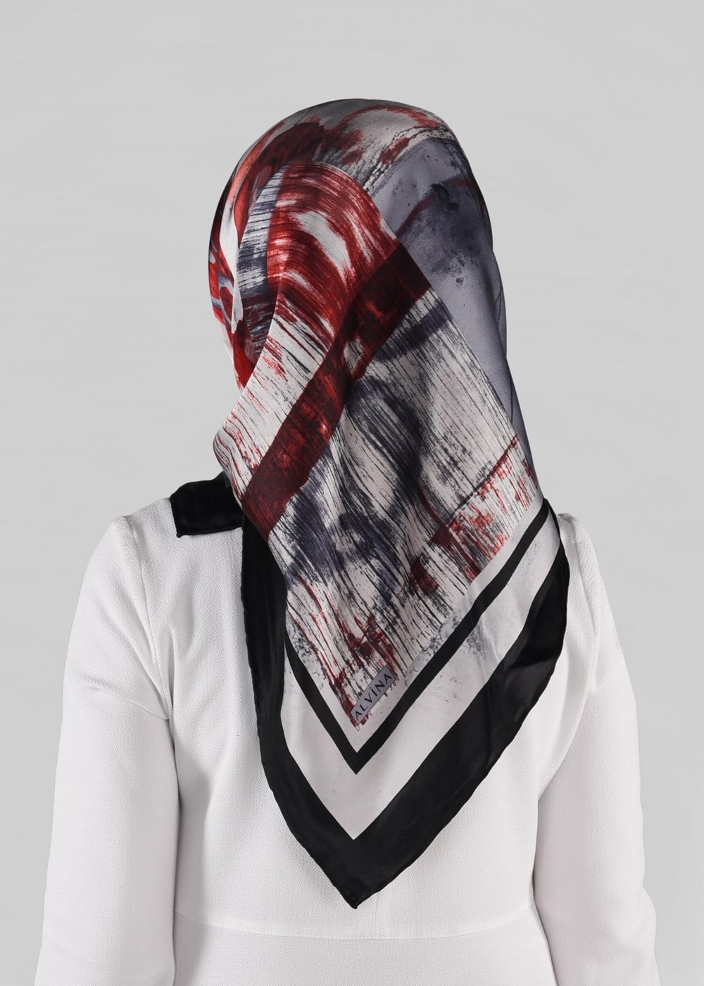 Vêtements hijab NOIR ALVINA ÉCHARPE EN SOIE 12968-1 