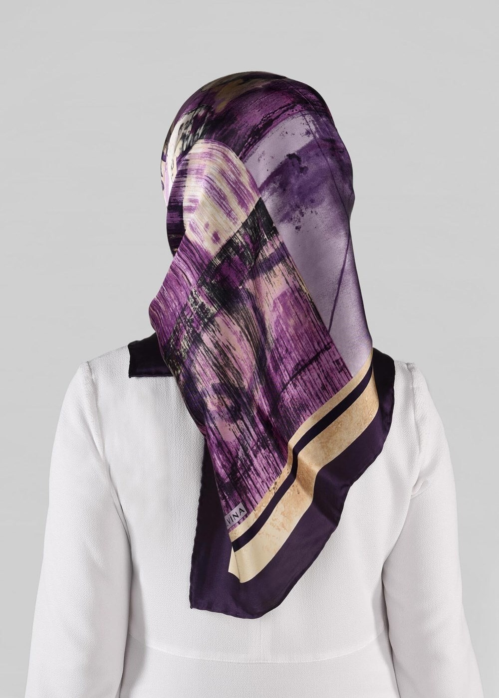 Vêtements hijab POURPRE ALVINA ÉCHARPE EN SOIE 12968-1 