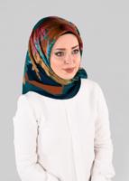 Tesettür giyim MAVİ T 12972-1 ALVİNA DESENLİ EŞARP-ALVİNA