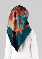 Tesettür giyim MAVİ T 12972-1 ALVİNA DESENLİ EŞARP-ALVİNA