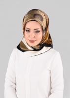 Tesettür giyim SİYAH T 12972-1 ALVİNA DESENLİ EŞARP-ALVİNA