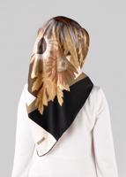 Tesettür giyim SİYAH T 12972-1 ALVİNA DESENLİ EŞARP-ALVİNA