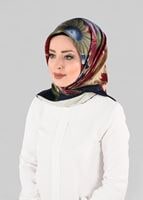 Tesettür giyim LACİVERT T 12972-1 ALVİNA DESENLİ EŞARP-ALVİNA