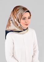 Tesettür giyim LACİVERT T 12972-1 ALVİNA DESENLİ EŞARP-ALVİNA