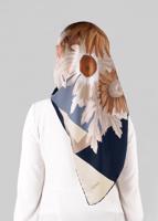 Tesettür giyim LACİVERT T 12972-1 ALVİNA DESENLİ EŞARP-ALVİNA