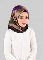 Tesettür giyim YEŞİL T 12972-1 ALVİNA DESENLİ EŞARP-ALVİNA