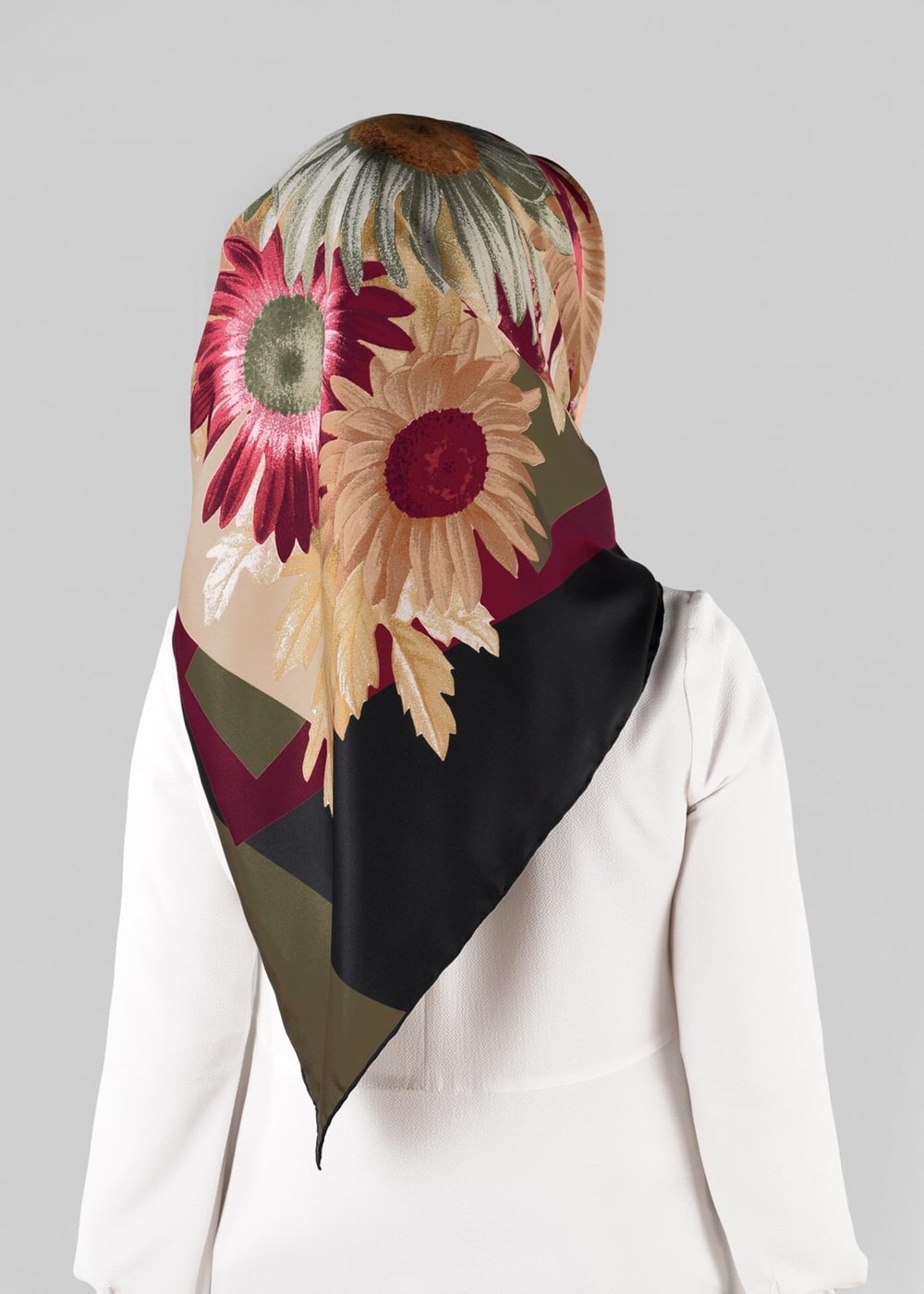 Tesettür giyim HAKİ T 12972-1 ALVİNA DESENLİ EŞARP-ALVİNA