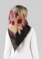 Tesettür giyim HAKİ T 12972-1 ALVİNA DESENLİ EŞARP-ALVİNA