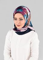 Tesettür giyim LACİVERT T 12972-1 ALVİNA DESENLİ EŞARP-ALVİNA