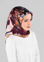 Tesettür giyim ALTIN T 12973-1 ALVİNA DESENLİ EŞARP-ALVİNA