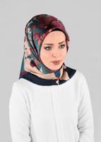 Tesettür giyim MAVİ T 12973-1 ALVİNA DESENLİ EŞARP-ALVİNA