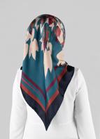 Tesettür giyim MAVİ T 12973-1 ALVİNA DESENLİ EŞARP-ALVİNA