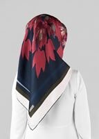 Tesettür giyim LACİVERT T 12973-1 ALVİNA DESENLİ EŞARP-ALVİNA