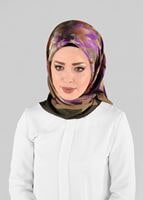 Tesettür giyim YEŞİL T 12973-1 ALVİNA DESENLİ EŞARP-ALVİNA