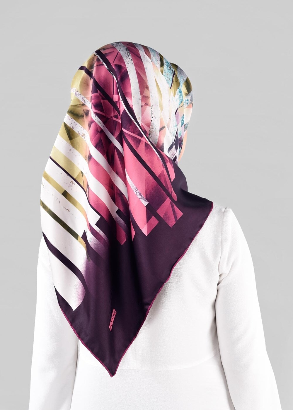 Tesettür giyim MÜRDÜM T 12981-1 ALVİNA DESENLİ EŞARP-ALVİNA