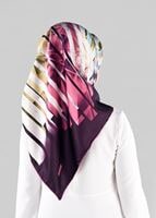 Tesettür giyim MÜRDÜM T 12981-1 ALVİNA DESENLİ EŞARP-ALVİNA