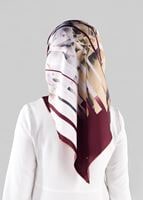 Tesettür giyim MOR T 12981-1 ALVİNA DESENLİ EŞARP-ALVİNA