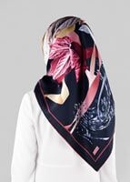 Tesettür giyim LACİVERT T 12982-1 ALVİNA DESENLİ EŞARP-ALVİNA