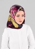 Tesettür giyim MÜRDÜM T 12982-1 ALVİNA DESENLİ EŞARP-ALVİNA