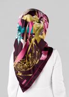 Tesettür giyim MÜRDÜM T 12982-1 ALVİNA DESENLİ EŞARP-ALVİNA