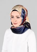Vêtements hijab BLEU MARINE ALVINA ÉCHARPE EN SOIE 13286-1 