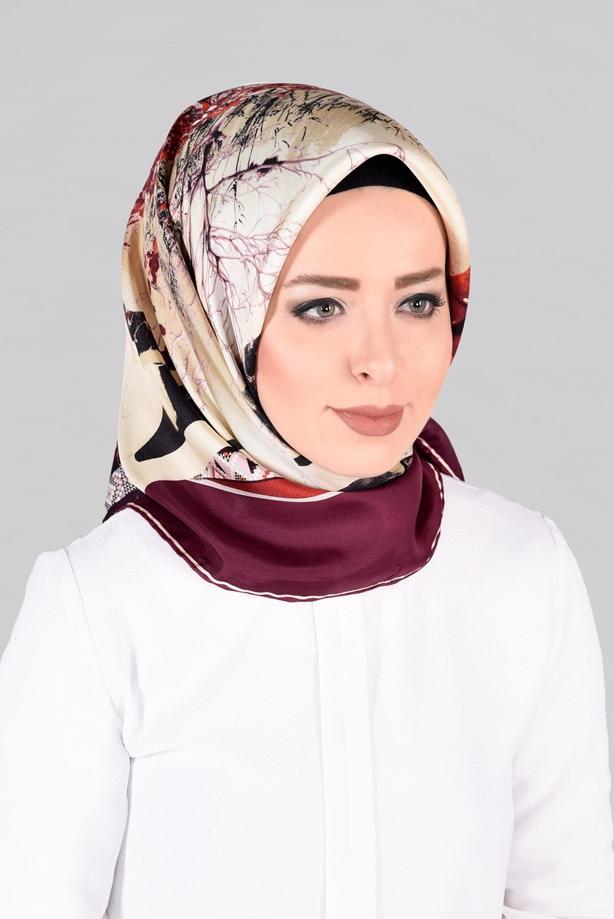 Vêtements hijab PRUNE ALVINA ÉCHARPE EN SOIE 13286-1  - TRENDTESETTÜR