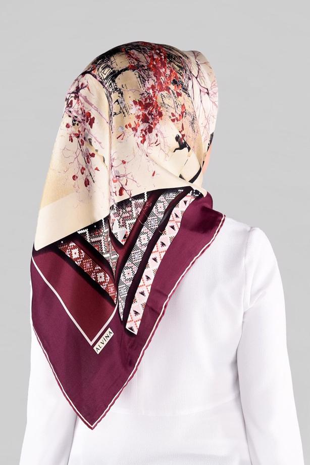 Vêtements hijab PRUNE ALVINA ÉCHARPE EN SOIE 13286-1  - TRENDTESETTÜR