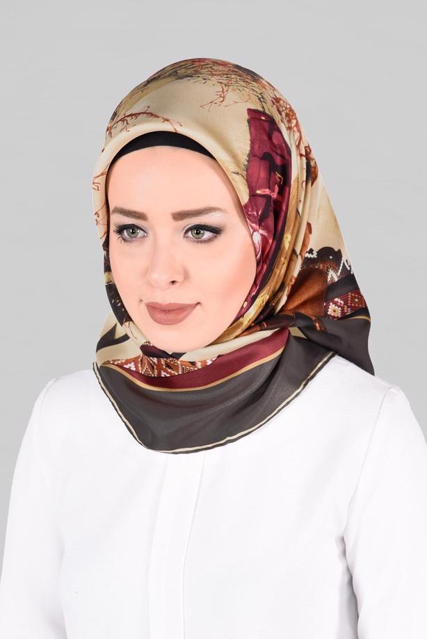 Hijab clothing GREY ALVINA SILK SCARF 13286-1  - TRENDTESETTÜR