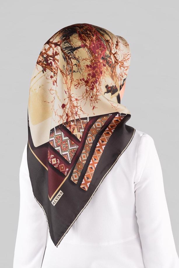 Hijab clothing GREY ALVINA SILK SCARF 13286-1  - TRENDTESETTÜR