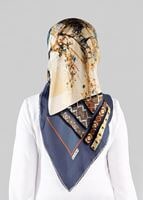 Hijab clothing NAVY BLUE ALVINA SILK SCARF 13286-1 