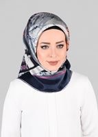 Vêtements hijab BLEU MARINE ALVINA ÉCHARPE EN SOIE 13286-1 