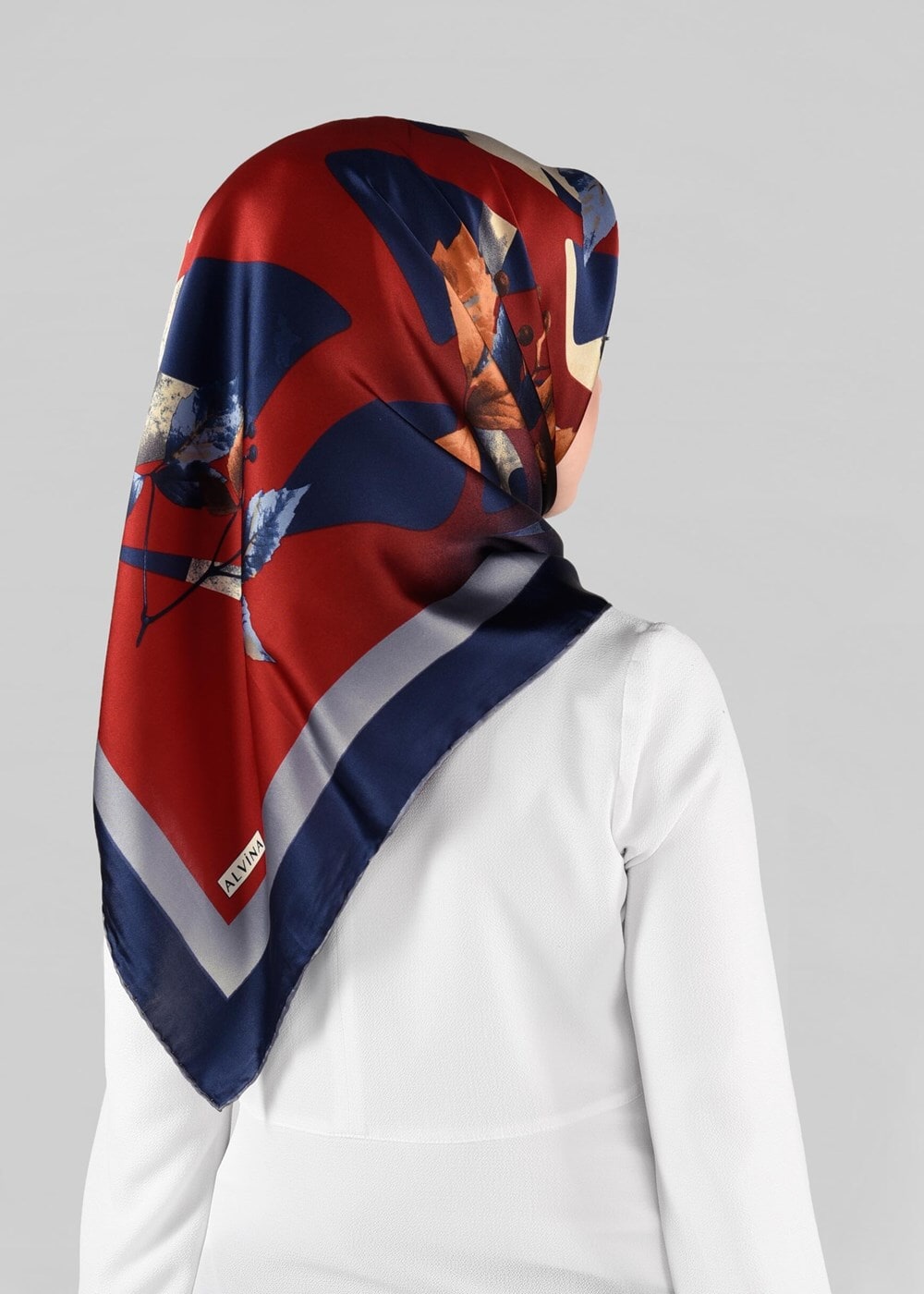 Vêtements hijab ROUGE BORDEAUX ALVINA ÉCHARPE EN SOIE 13288-1 