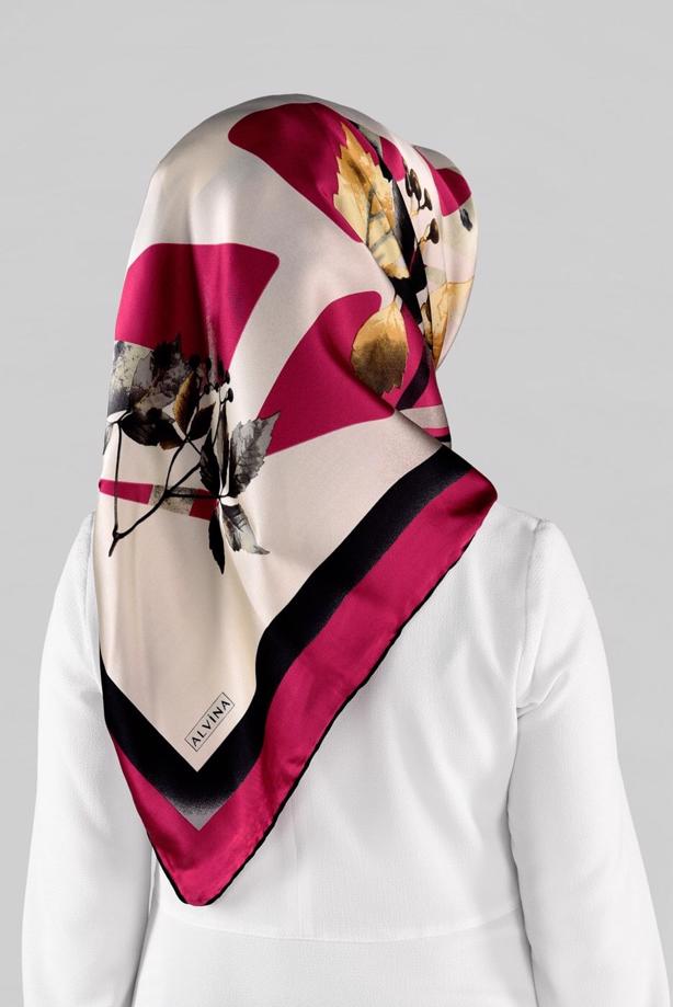Vêtements hijab FUCHSIA ALVINA ÉCHARPE EN SOIE 13288-1  - TRENDTESETTÜR