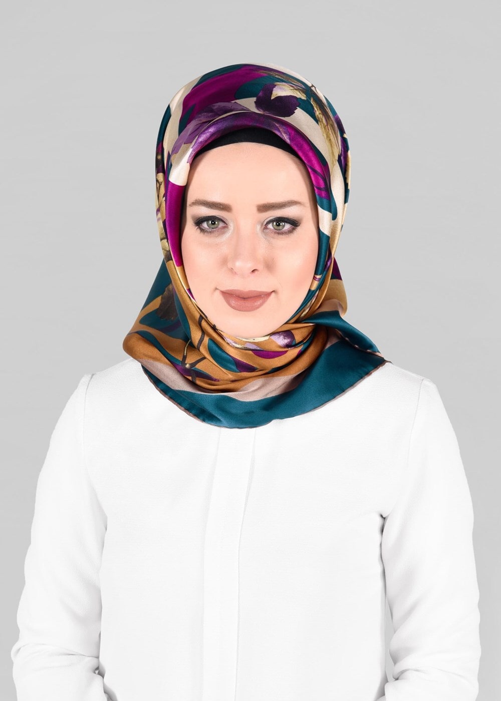 Vêtements hijab BLEU ALVINA ÉCHARPE EN SOIE 13288-1 