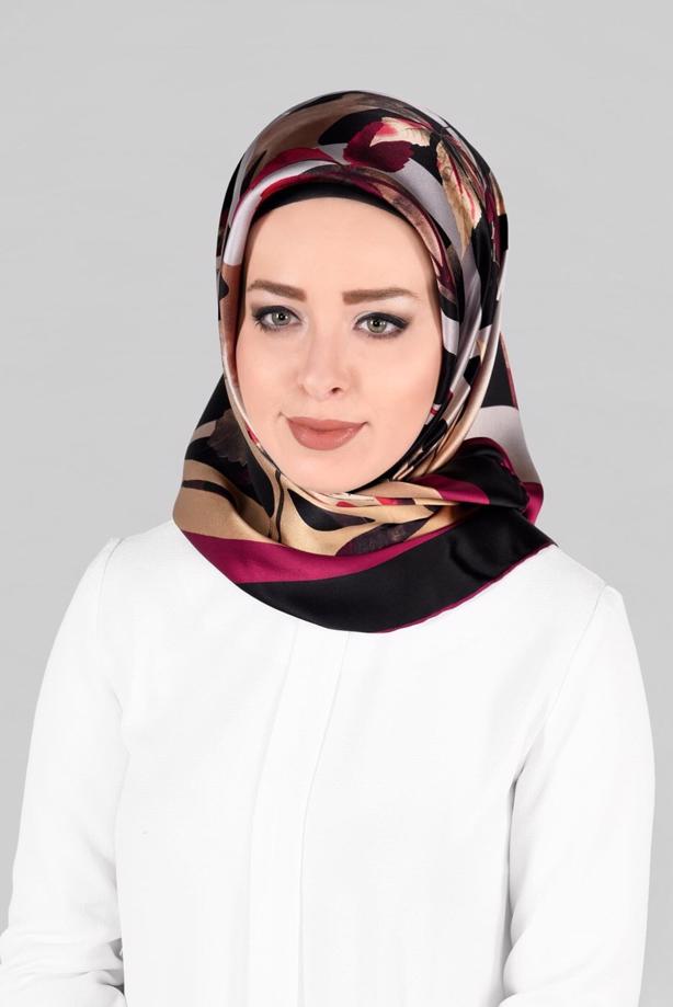Hijab clothing BLACK ALVINA SILK SCARF  13288-1  - TRENDTESETTÜR