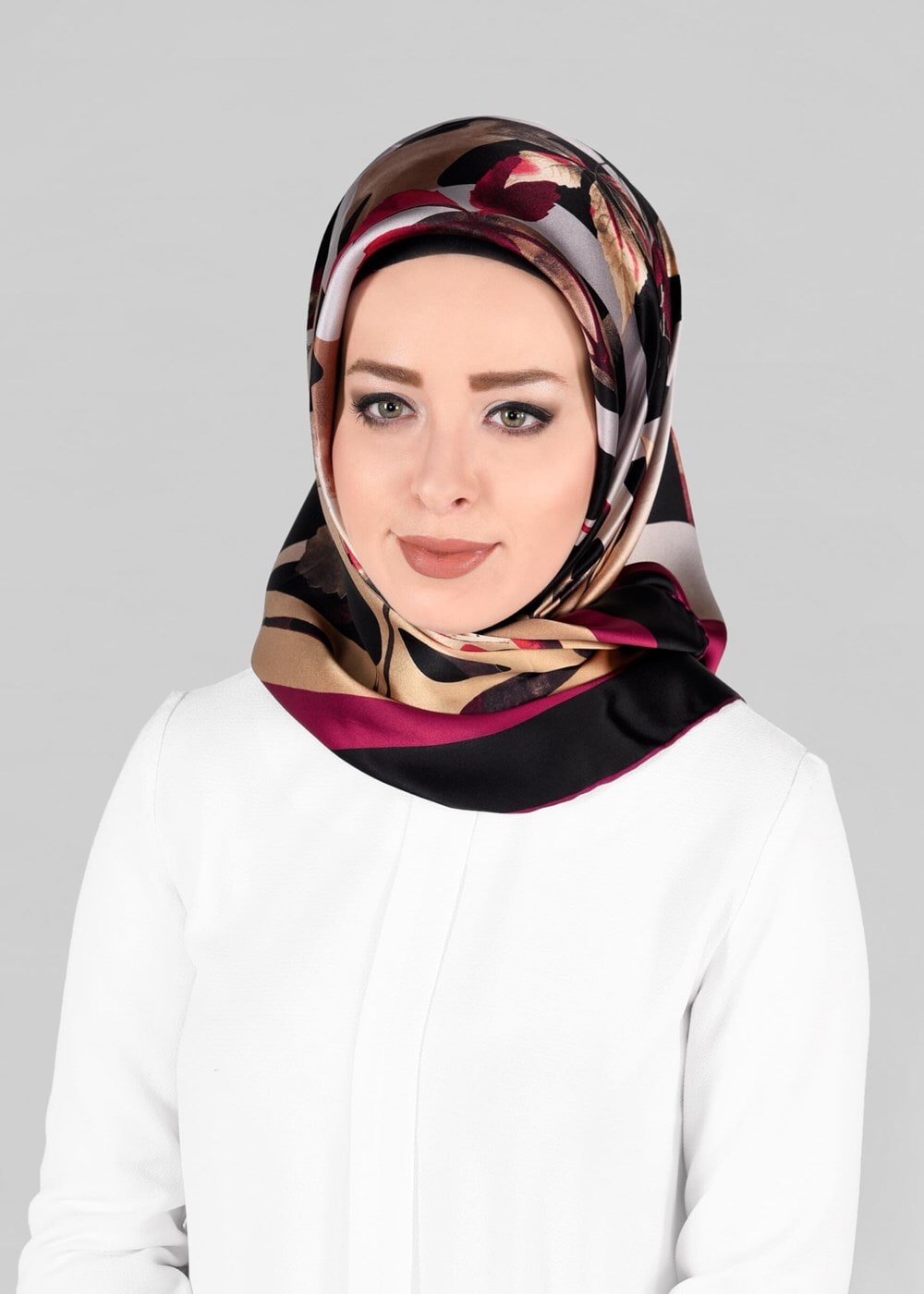 Vêtements hijab NOIR ALVINA ÉCHARPE EN SOIE 13288-1 