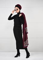 Tesettür giyim SİYAH DAR KESİM SÜET ETEK 85941