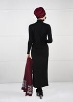 Tesettür giyim SİYAH DAR KESİM SÜET ETEK 85941