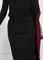 Tesettür giyim SİYAH DAR KESİM SÜET ETEK 85941