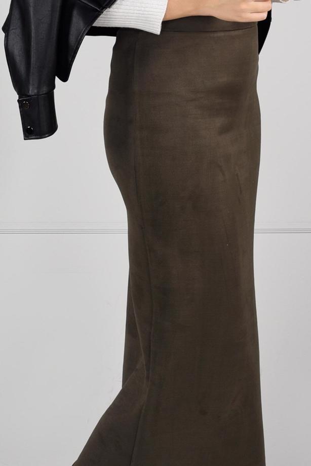 Tesettür giyim  DAR KESİM SÜET ETEK 85941 - TRENDTESETTÜR