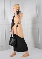 Tesettür giyim SİYAH YÜKSEK BEL TRİKO ETEK 6093