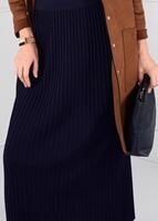Tesettür giyim LACİVERT YÜKSEK BEL TRİKO ETEK 6093