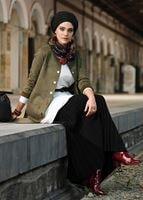 Tesettür giyim SİYAH FİTİLLİ TRİKO ETEK 6094