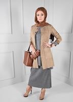 Tesettür giyim GRİ FİTİLLİ TRİKO ETEK 6094