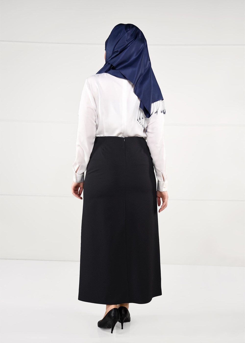 Hijab clothing BLACK WRAP-OVER SKIRT 6898 