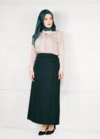 Hijab clothing GREEN WRAP-OVER SKIRT 6898 