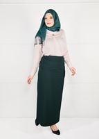 Hijab clothing GREEN WRAP-OVER SKIRT 6898 