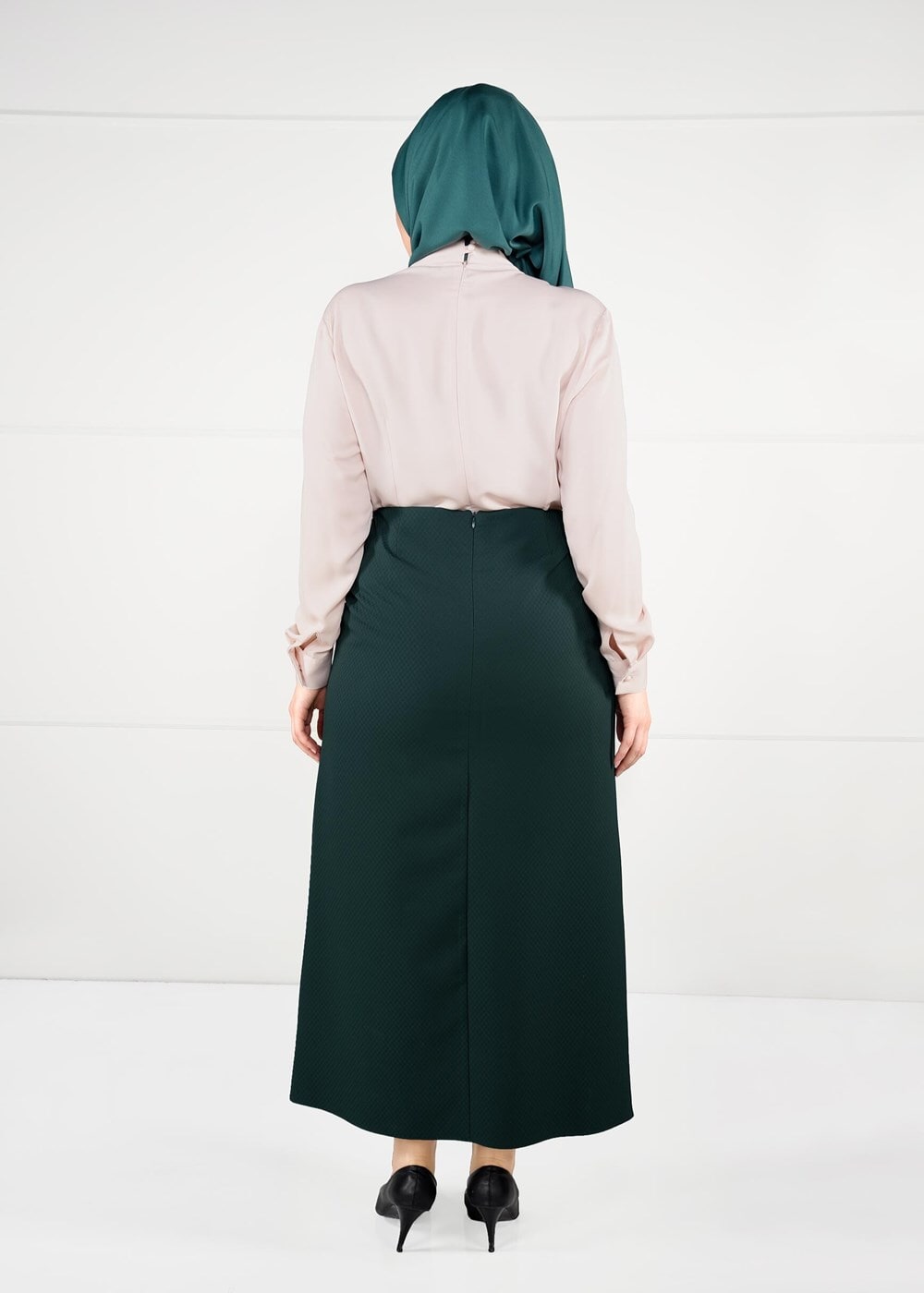 Hijab clothing GREEN WRAP-OVER SKIRT 6898 