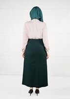 Hijab clothing GREEN WRAP-OVER SKIRT 6898 