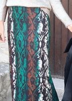 Tesettür giyim YEŞİL DESENLİ ETEK 6932